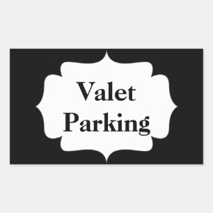 Parkering Valet Rektangulärt Klistermärke