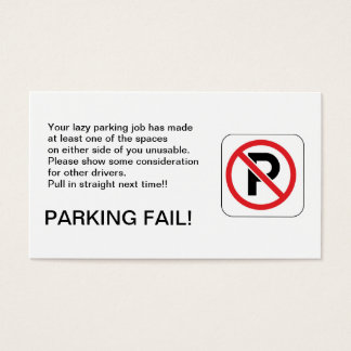 PARKERINGEN MISSLYCKAS! VISITKORT