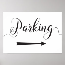 Parkeringsanvisningar - Höger Pil för Bröllop Poster