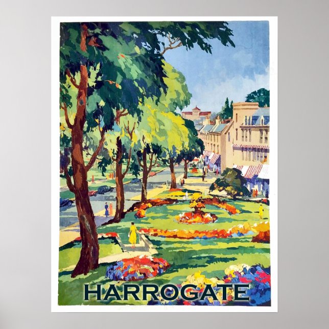 Parkeringsplats i kurorten Harrogate, North Yorksh Poster (Framsidan)