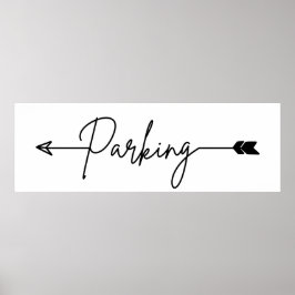 Parkeringsriktningstecken lämnat, party-pil Poster