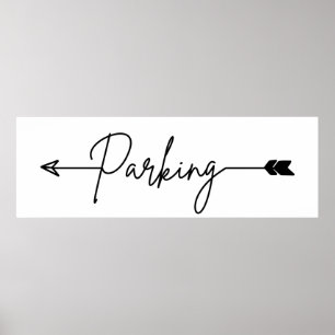 Parkeringsriktningstecken lämnat, party-pil Poster