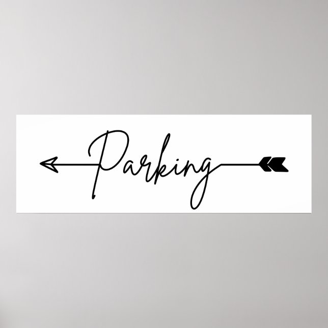 Parkeringsriktningstecken lämnat, party-pil Poster (Framsidan)