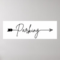 Parkeringsriktningstecken lämnat, party-pil Poster