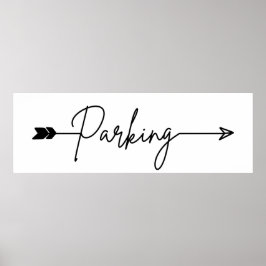 Parkeringsriktningstecken lämnat, party-pil Poster