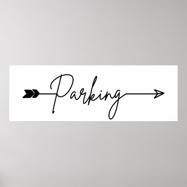 Parkeringsriktningstecken lämnat, party-pil Poster (Framsidan)