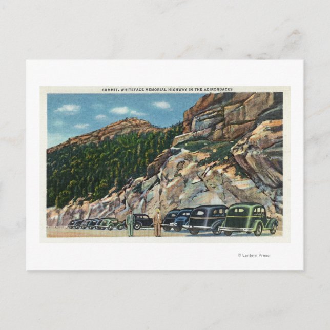 Parkeringsytans vy för toppmötet vykort (Framsida)