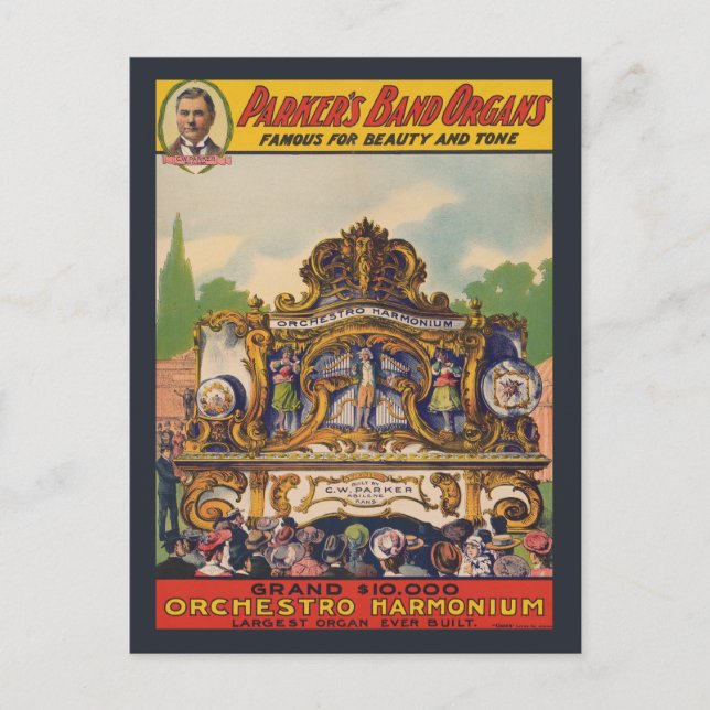 Parker's Band Orglar, Kända För Skönhet Och Ton Vykort (Framsida)