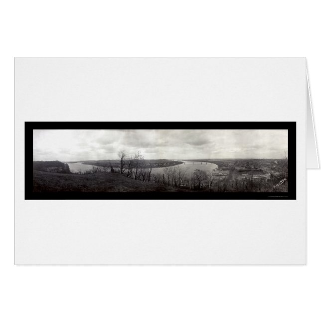 Parkersburg Riverfrontfoto 1913 Hälsningskort (Framsidan Horizontal)