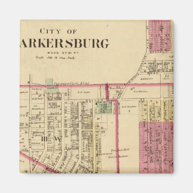 Parkersburg, Väster Virginia Magnet (Framsidan)