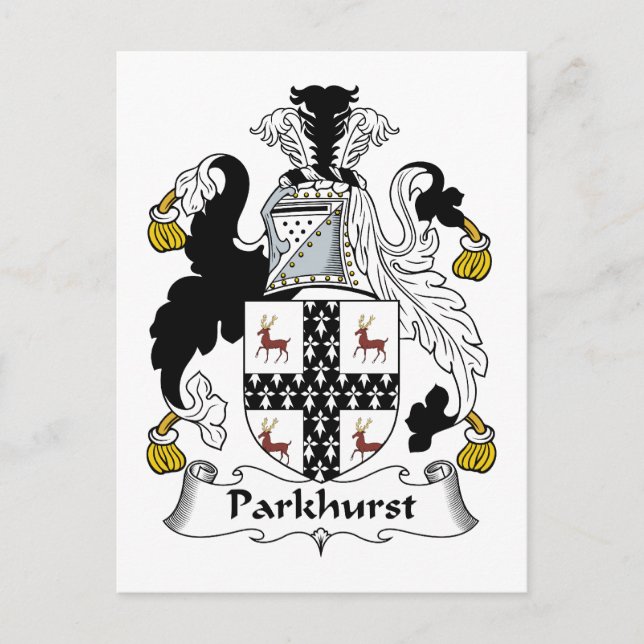 Parkhurst Family Crest Vykort (Framsida)