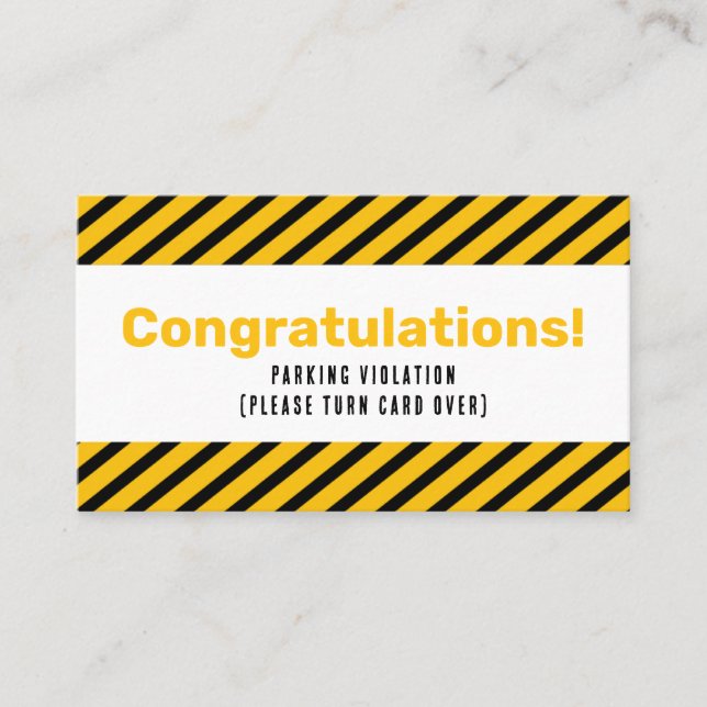 Parking Incorrectly complaint card Visitkort (Framsida)