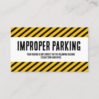 Parking Incorrectly complaint card Visitkort