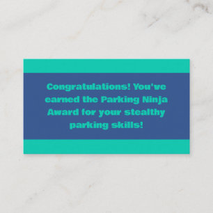 Parking Ninja Award Visitkort