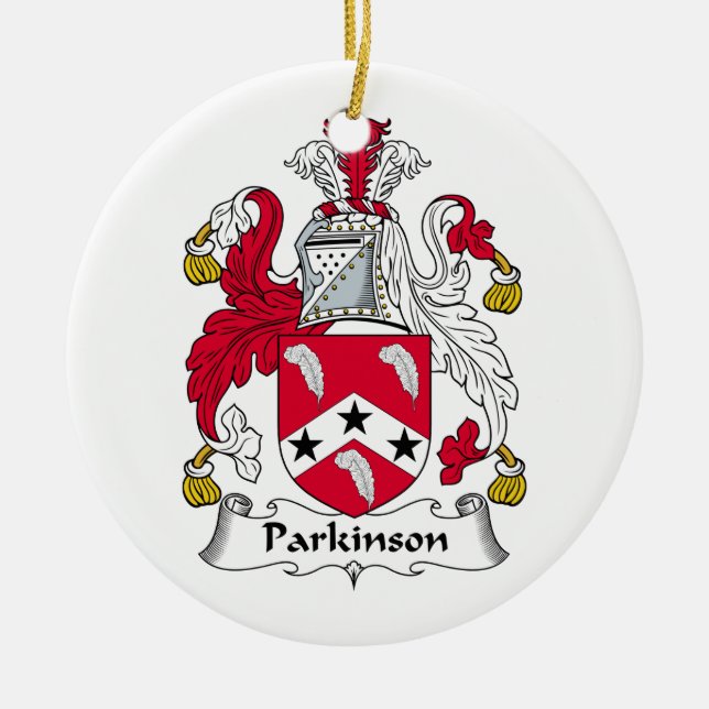 Parkinson familjvapensköld julgransprydnad keramik (Framsidan)