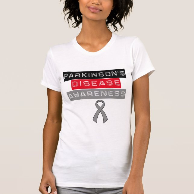 Parkinsons band för sjukdommedvetenhet t shirt (Framsida)