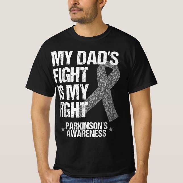 Parkinson's Disease Awareness Dad;s Fight Silver R T Shirt (Framsida)