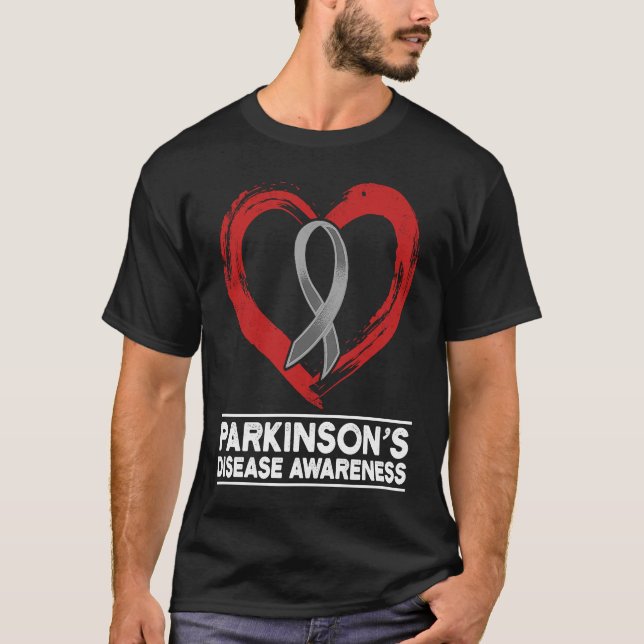Parkinsons Disease Awareness Heart Warrior Survivo T Shirt (Framsida)