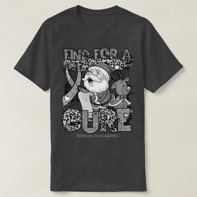 Parkinsons Disease Awareness leopard christmas cur T Shirt (Design framsida)
