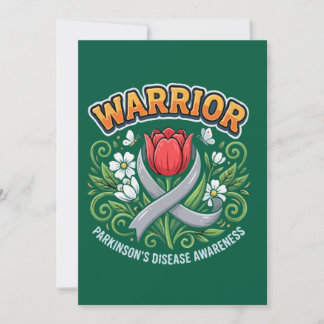 Parkinson's Disease Awareness Warrior Red Tulip  Julkort