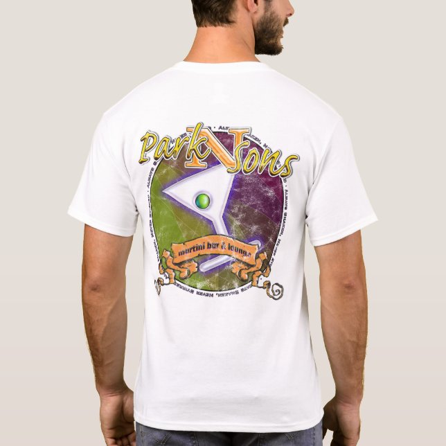 Parkinsons Martini Pub wCircle Shaken dst b T Shirt (Baksida)