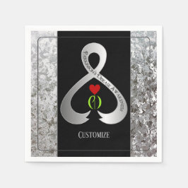 Parkinsons medvetandegrad Band Black och Silver 2 Pappersservett