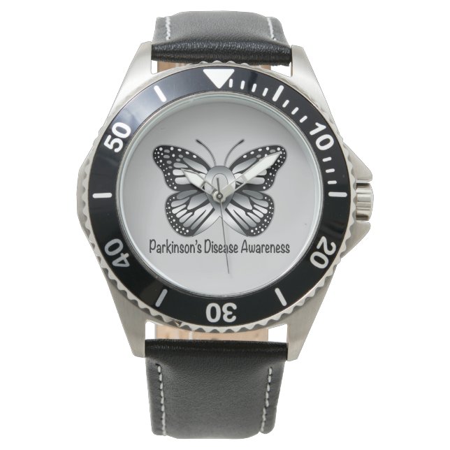 Parkinsons sjukdom Butterfly Awareness Ribbon Armbandsur (Framsida)