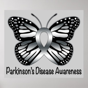 Parkinsons sjukdom Butterfly Awareness Ribbon Poster