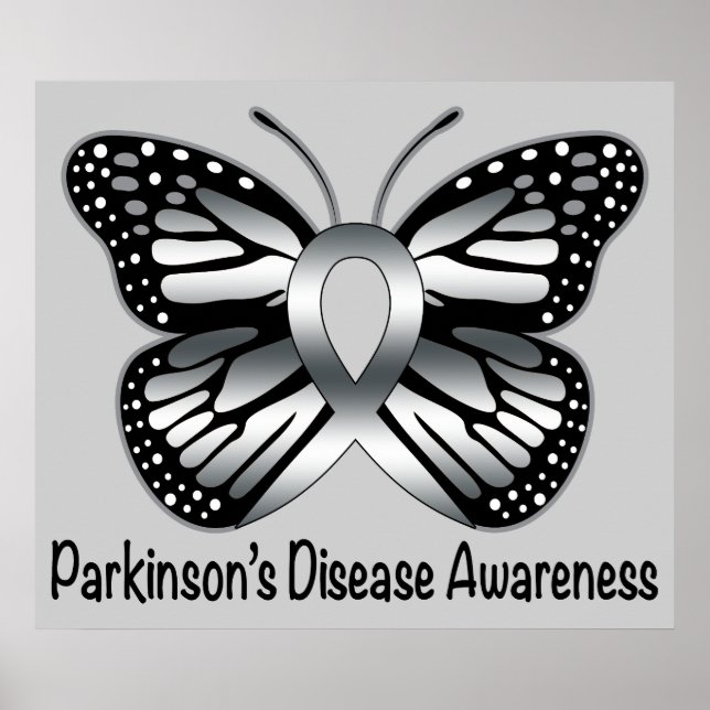 Parkinsons sjukdom Butterfly Awareness Ribbon Poster (Framsidan)