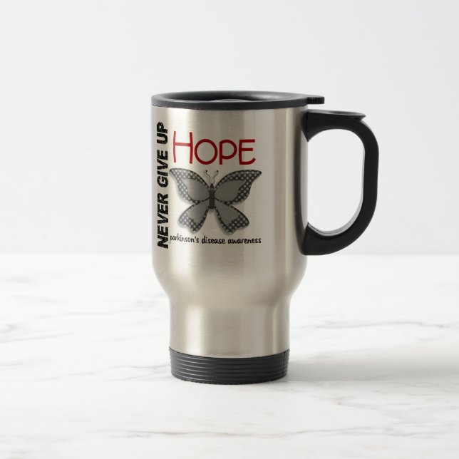 Parkinsons sjukdom ger aldrig upp hoppfjäril 4 resemugg (Höger)