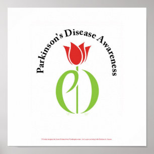 parkinsons sjukdom, parkinsonssjukdom, tulpan, pd poster