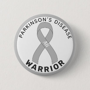 Parkinsons sjukdom Vitknapp på Ribbon White (Park Knapp