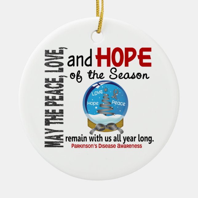 Parkinsons SnowGlobe för sjukdomjul 3 prydnad Julgransprydnad Keramik (Framsidan)