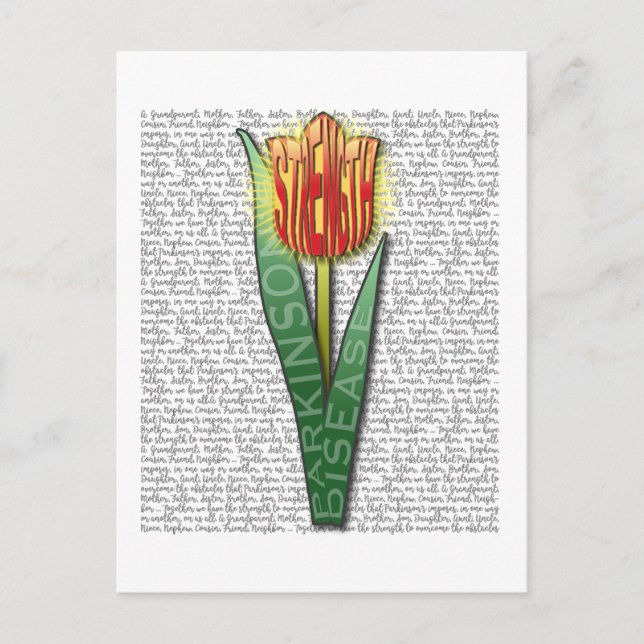 Parkinsons Styrka Burst Tulip RednYellow Vykort (Framsida)