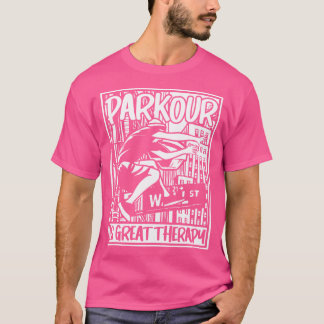 Parkour är bra terapi träningsvägg löpning traceur t shirt