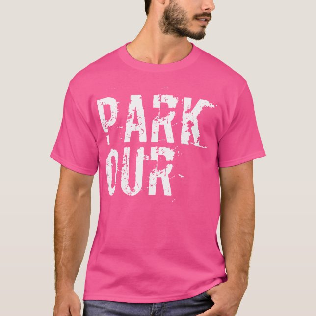 Parkour Distressed Text - Skater  Freerunning  Par T Shirt (Framsida)