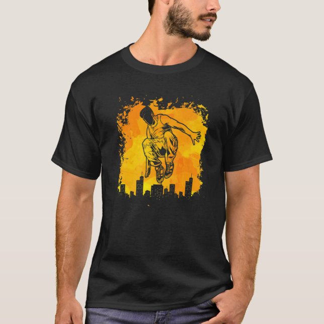 Parkour extreme athlete parkour runner funny sayin t shirt (Framsida)