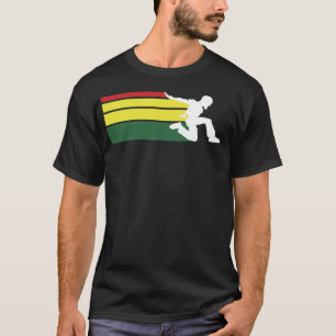 Parkour fodrar röd grönt och gult t shirt