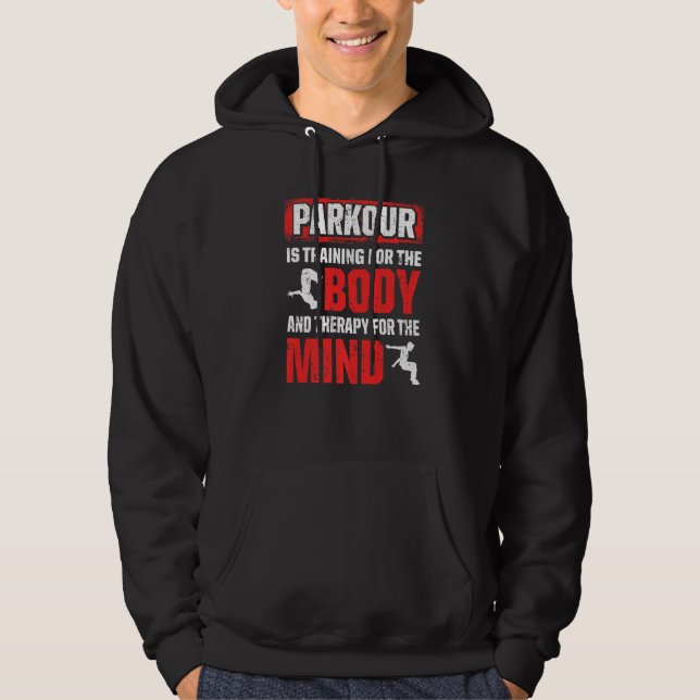 Parkour för Parkour Springer Traceur Freestyle Run Hoodie (Framsida)