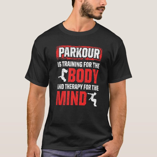 Parkour för Parkour Springer Traceur Freestyle Run T Shirt (Framsida)