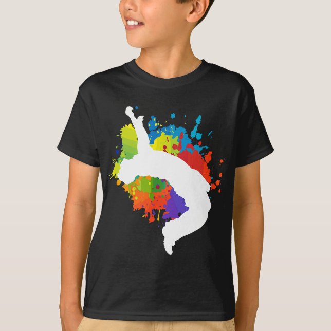 Parkour Free Running Jumping City Ninja Gift T Shirt (Framsida)