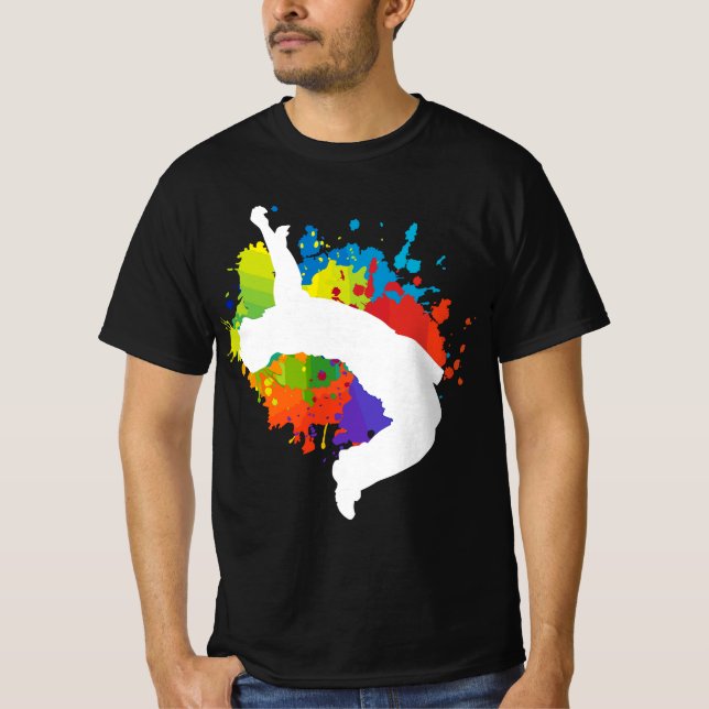 Parkour Free Running Jumping City Ninja Gift  T Shirt (Framsida)