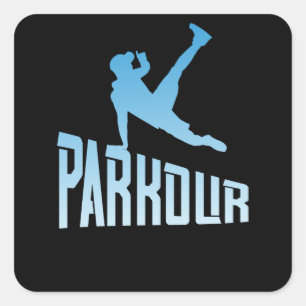 Parkour Freerunner Free Springa, Idrottsman Fyrkantigt Klistermärke