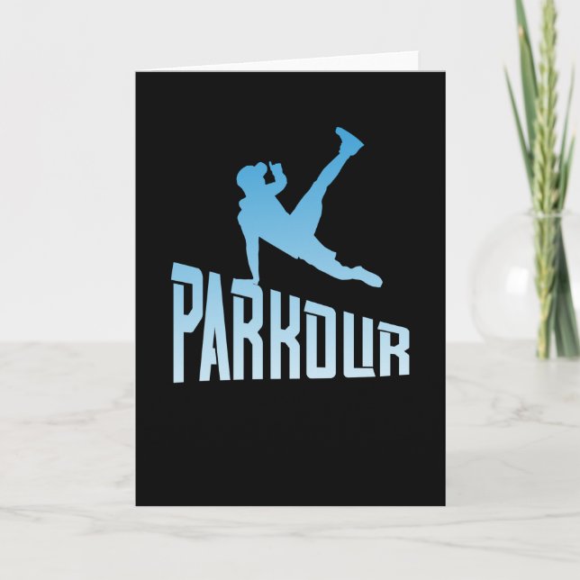 Parkour Freerunner Free Springa Idrottsman Kort (Framsida)