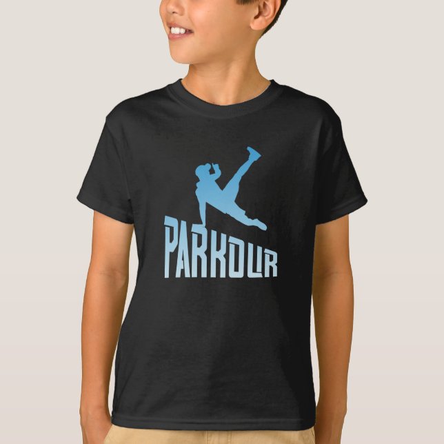 Parkour Freerunner Free Springa Idrottsman T Shirt (Framsida)
