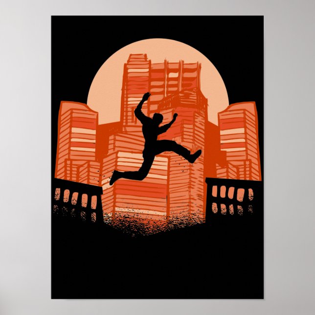 Parkour, freerunner, parkour springer gift poster (Framsidan)