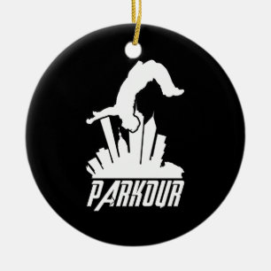 Parkour Freerunner Parkour Springer Julgransprydnad Keramik