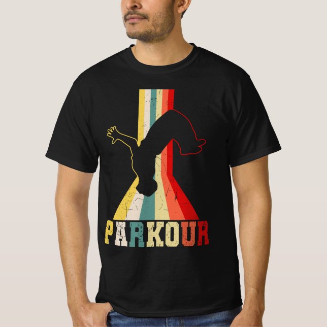 Parkour Freerunner Traceur Retro Freerunning Men B T Shirt (Framsida)