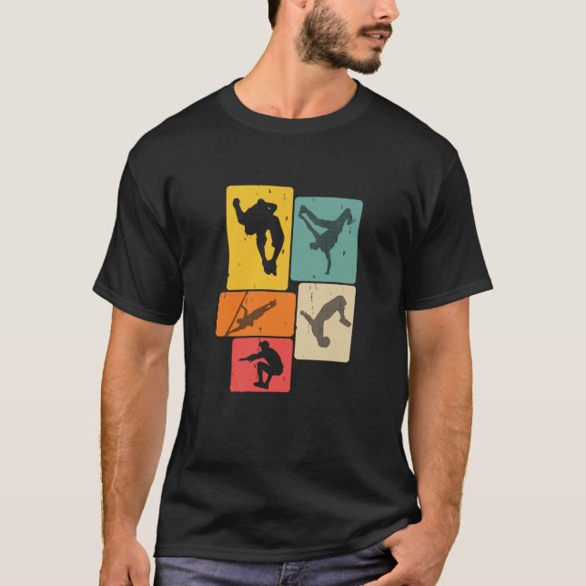 Parkour Freerunner Traceur Retro Freerunning T Shirt (Framsida)