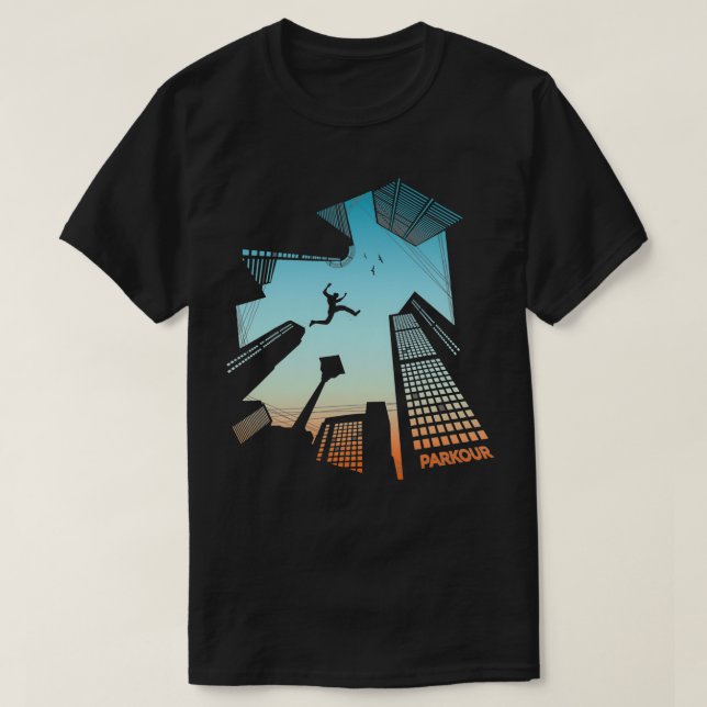 Parkour Freerunning-gåva för manar kvinnor barn T Shirt (Design framsida)